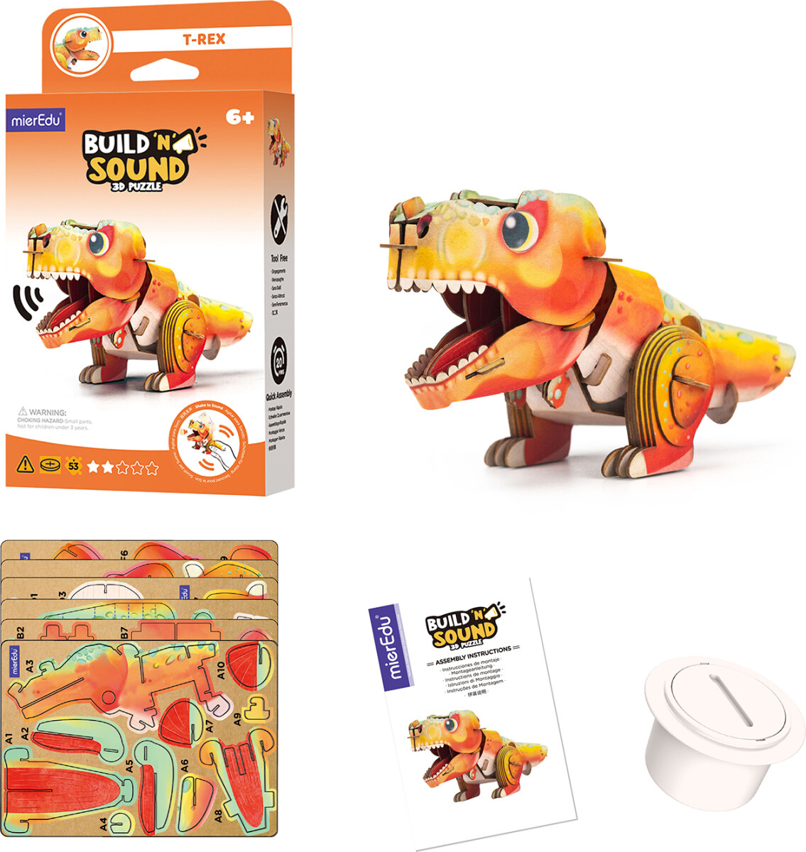 Mieredu - T-Rex - Build N Sound 3D Puzzle - Tyrannosaurus Rex