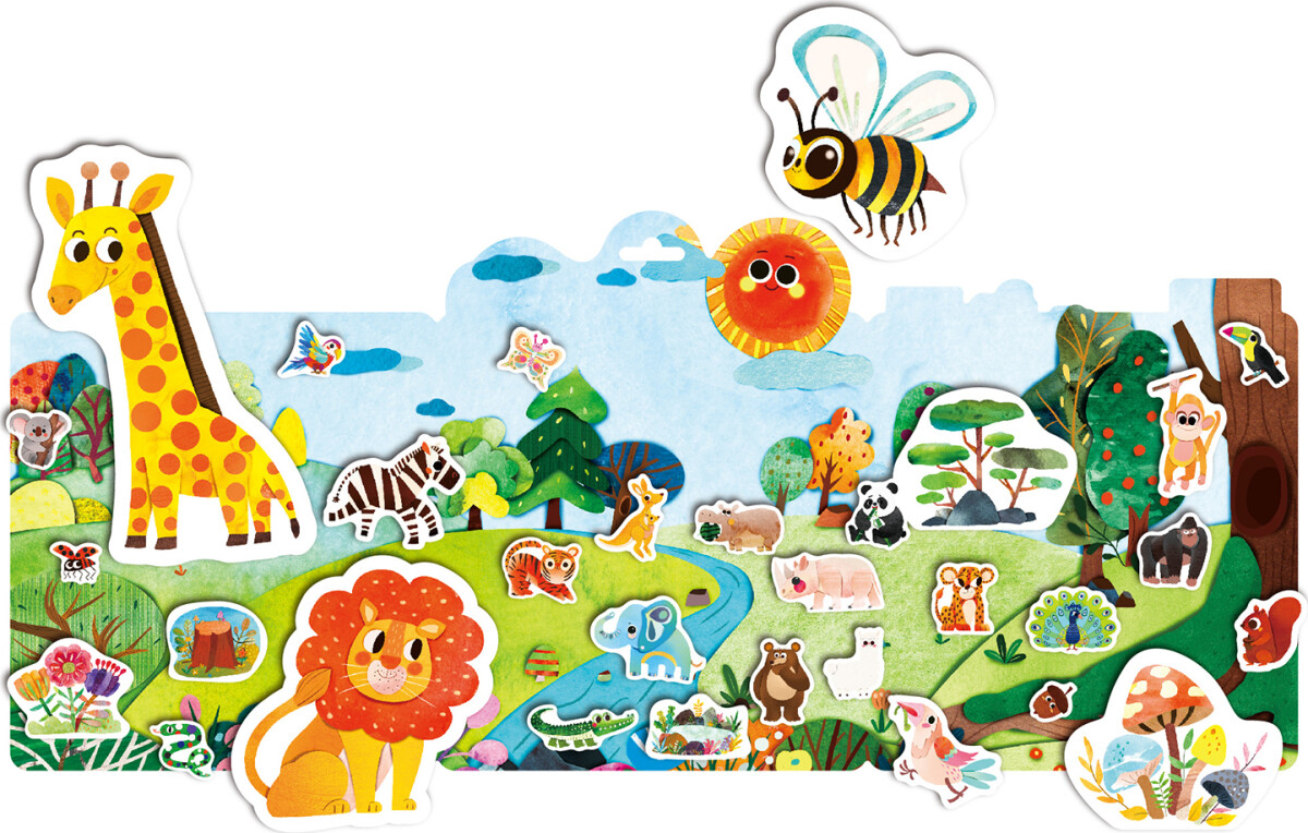 Mieredu - Jelly Stickers 31 Stk - Flytbare - Vilde Dyr