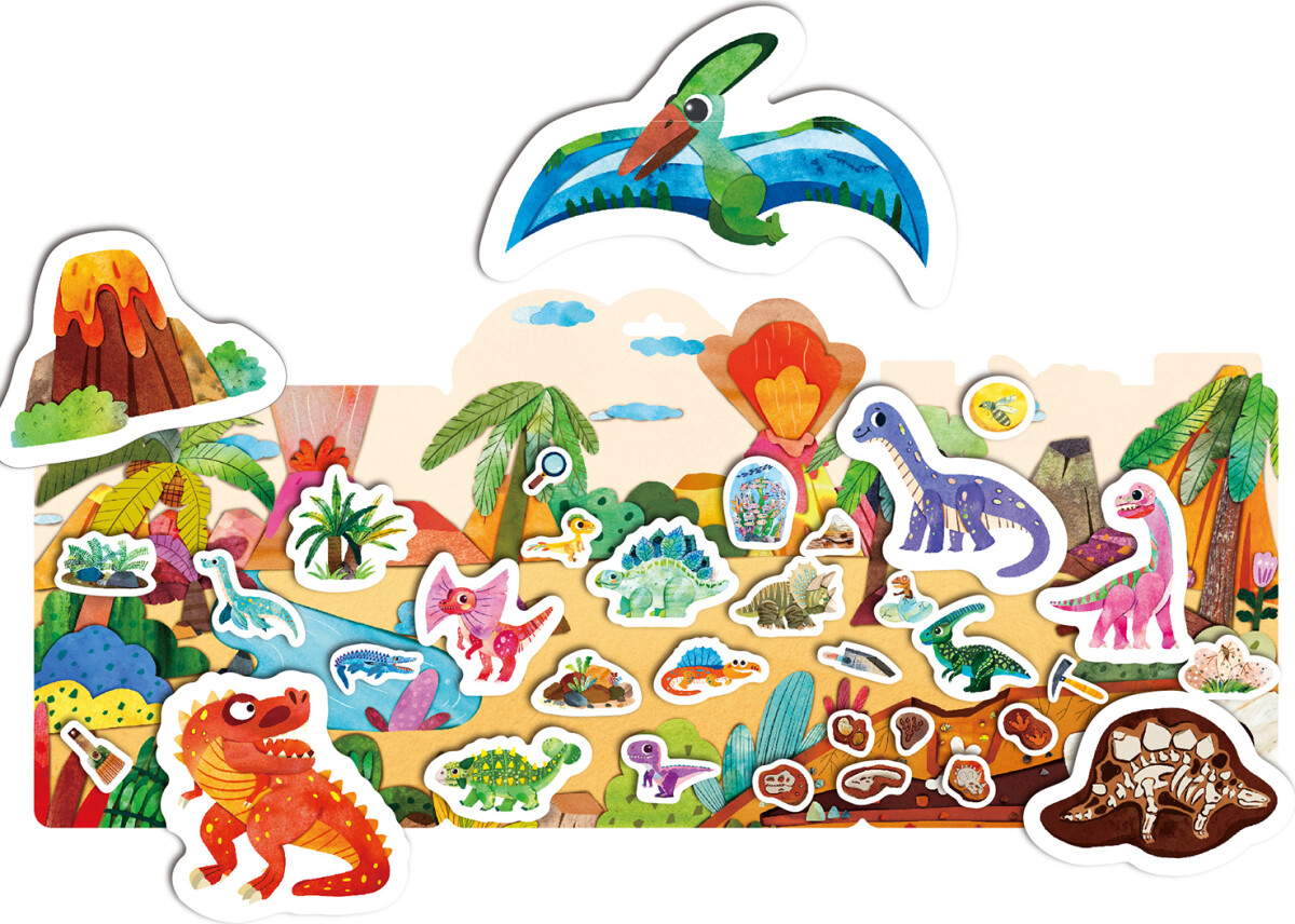 Mieredu - Jelly Stickers 34 Stk - Flytbare - Dinoland