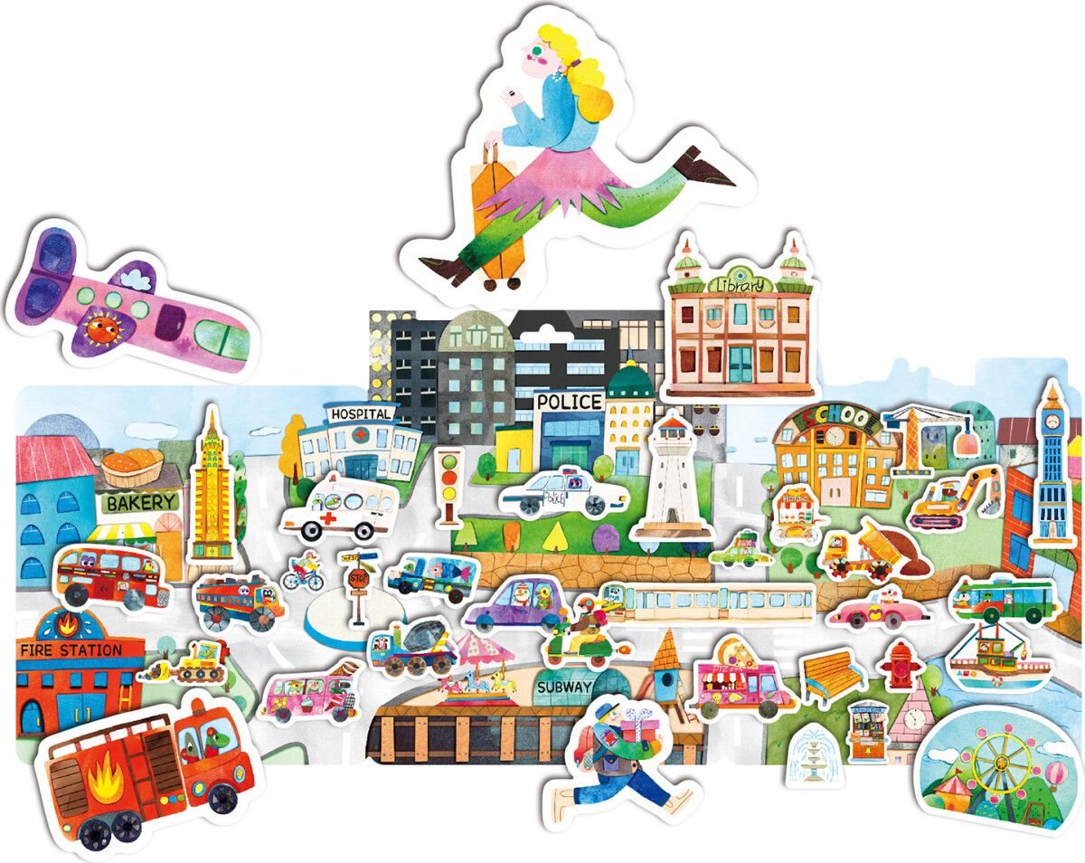 Mieredu - Jelly Stickers 36 Stk - Flytbare - Storbyen