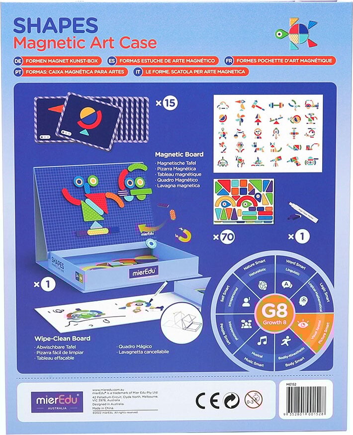 Magnetisk Legetøj - Kunst Box - Form Og Figur - Mieredu