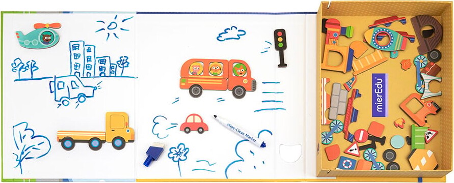 Magnetisk Legetøj - Kunst Box - Transportmidler - Mieredu