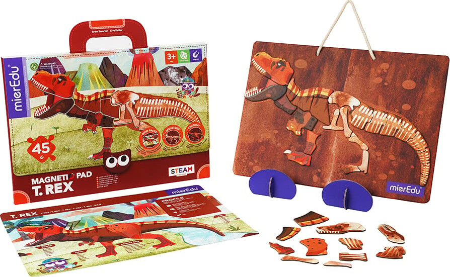 Magnetisk Legetøj Med Tavle - T Rex - Mieredu
