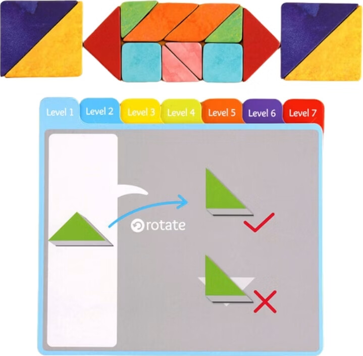Magnetisk Spil - Tangram - Duel Sæt - Mieredu
