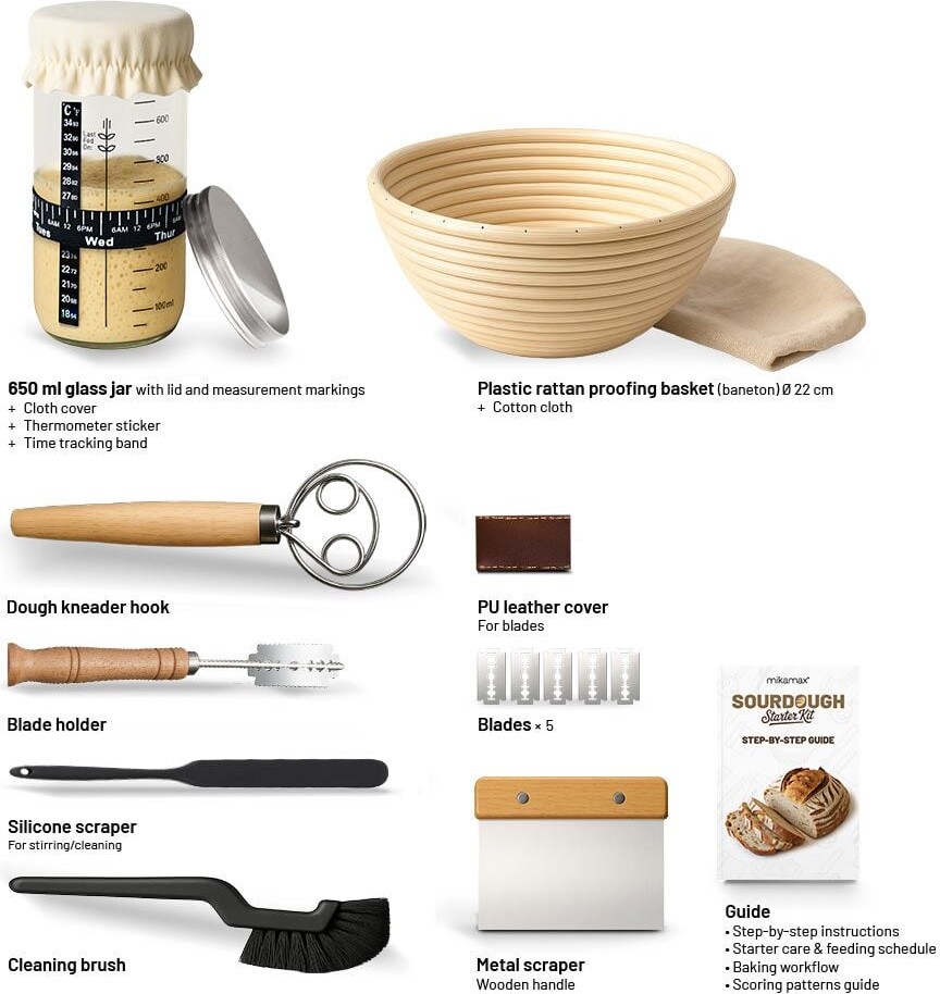 Mikamax - Sourdough Starter Kit - All-In-One Surdej Bagesæt