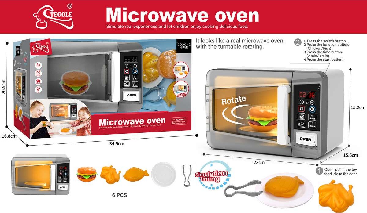 Mikroovn Legetøj - Elektrisk I Æske - Tegole