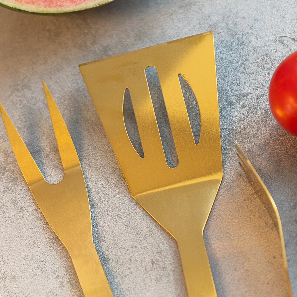 Grill Sæt I Sort Rejsetaske - Guld