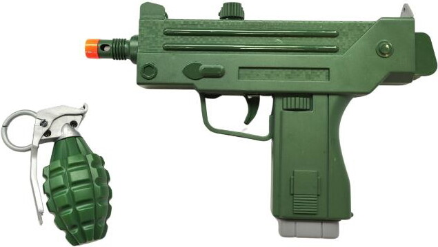 Millitærsæt Med Maskinpistol Og Håndgranat - Legetøj