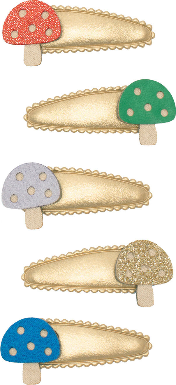Mimi Lula - 5 Hårspænder Til Børn - Mini Toadstool Mushroom Village