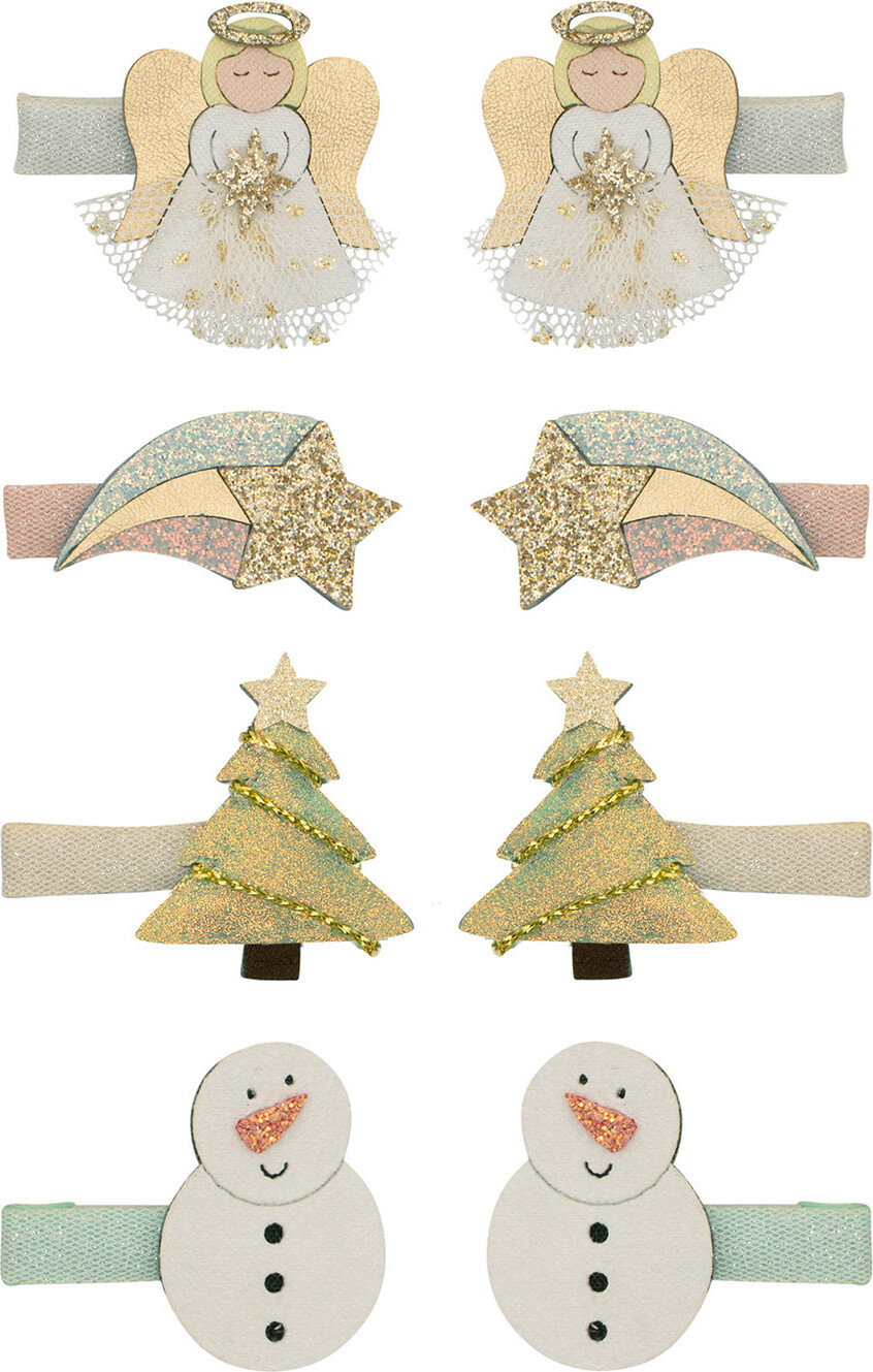 Mimi Lula - 8 Hårclips Til Børn - Mini Angel Christmas