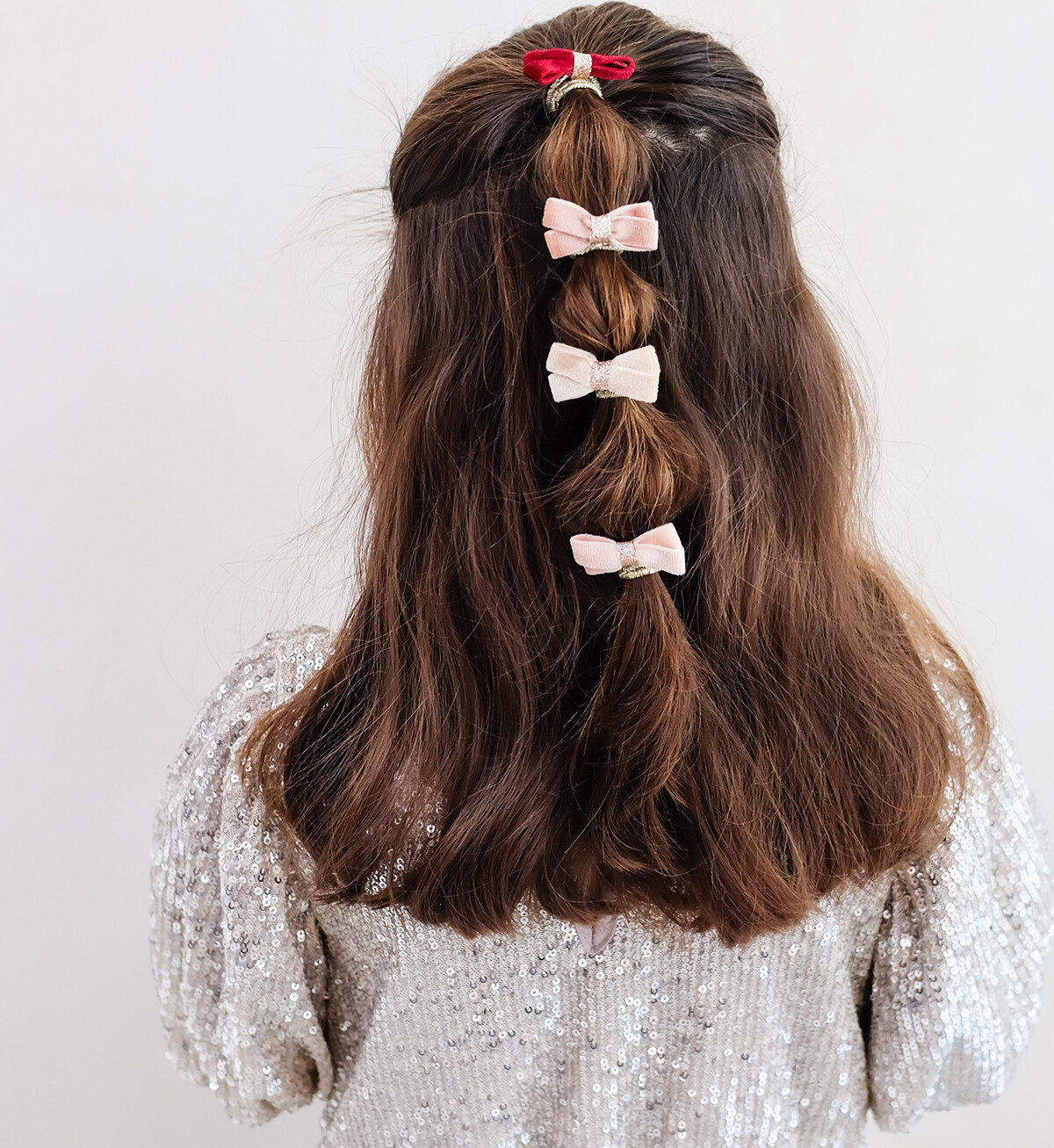 Mimi Lula - 8 Hårelastikker - Glitter Velvet Bow