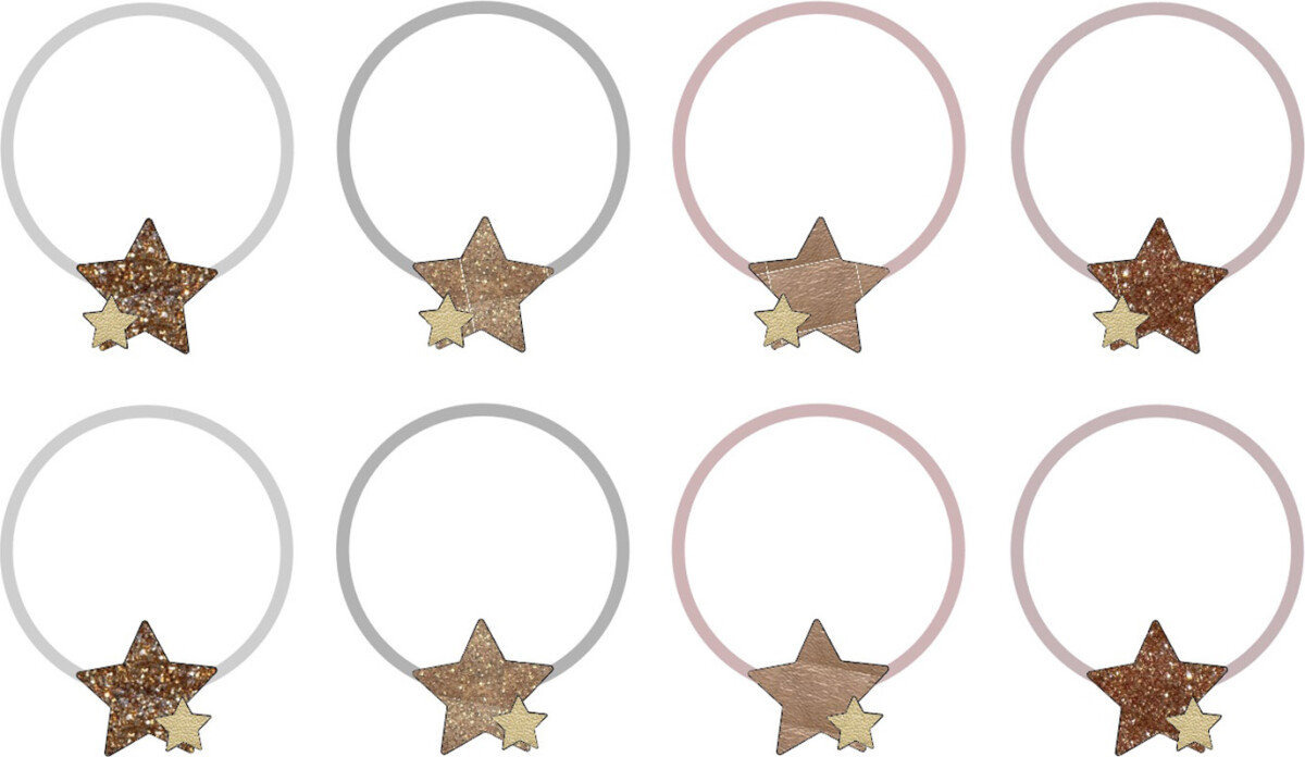 Mimi Lula - 8 Hårelastikker Til Børn - Starry Shimmer