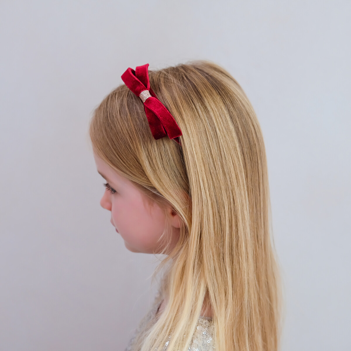 Mimi Lula - Hårbøjle - Burgundy Violet Bow