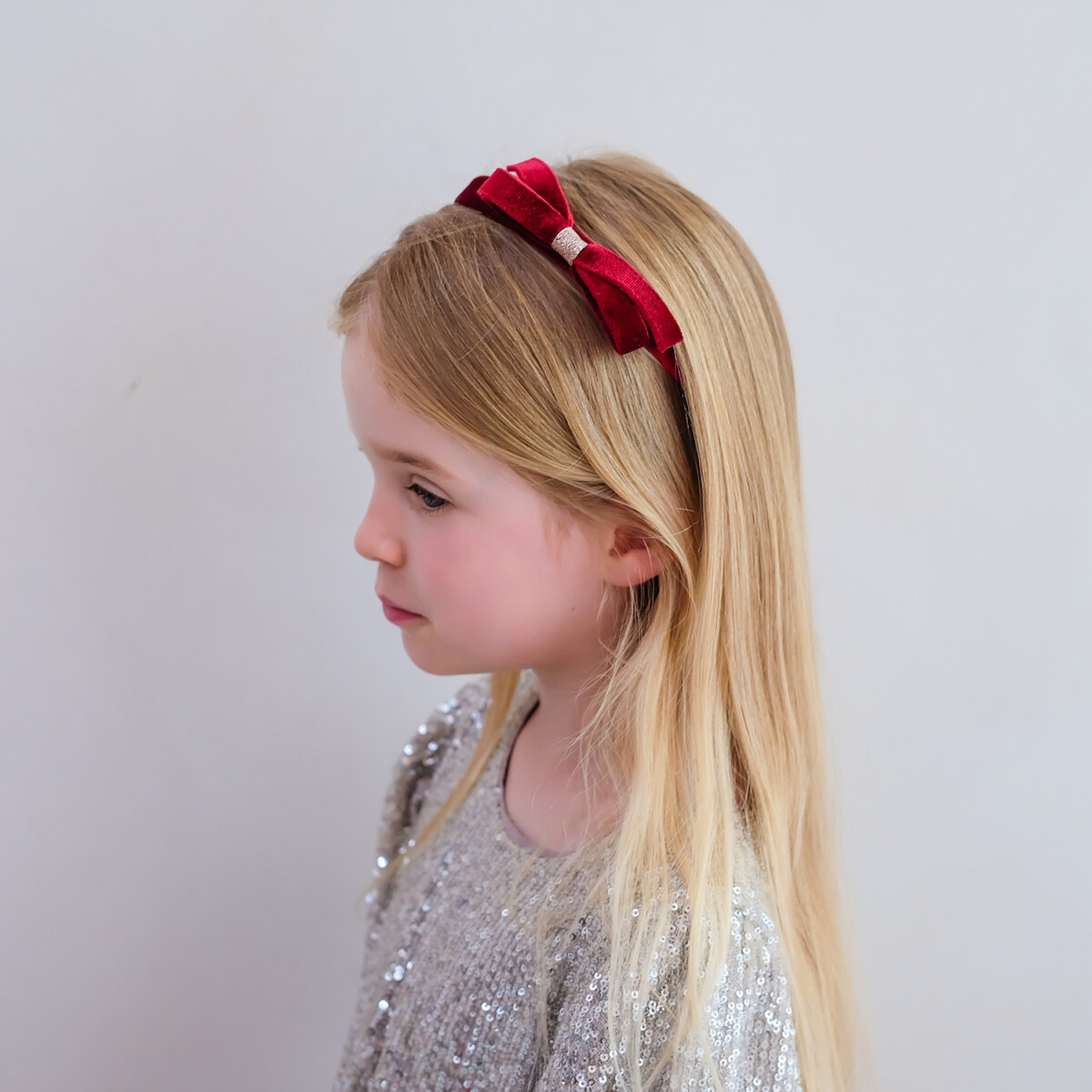 Mimi Lula - Hårbøjle - Burgundy Violet Bow