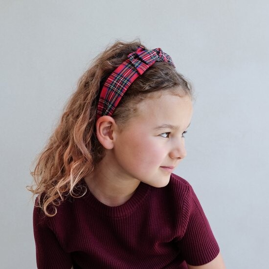 Mimi Lula - Hårbøjle Til Børn - Red Tartan Edie Pony Pals