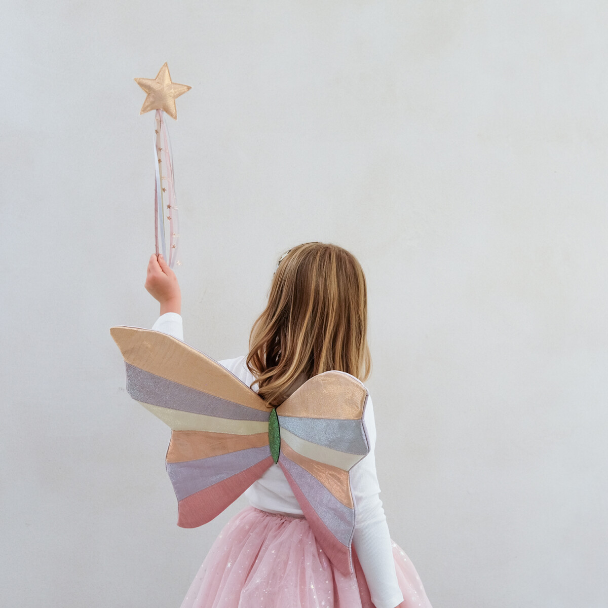 Tryllestav Med Stjerne - Gylden Tyl Satin Glimmer - Mimi Lula