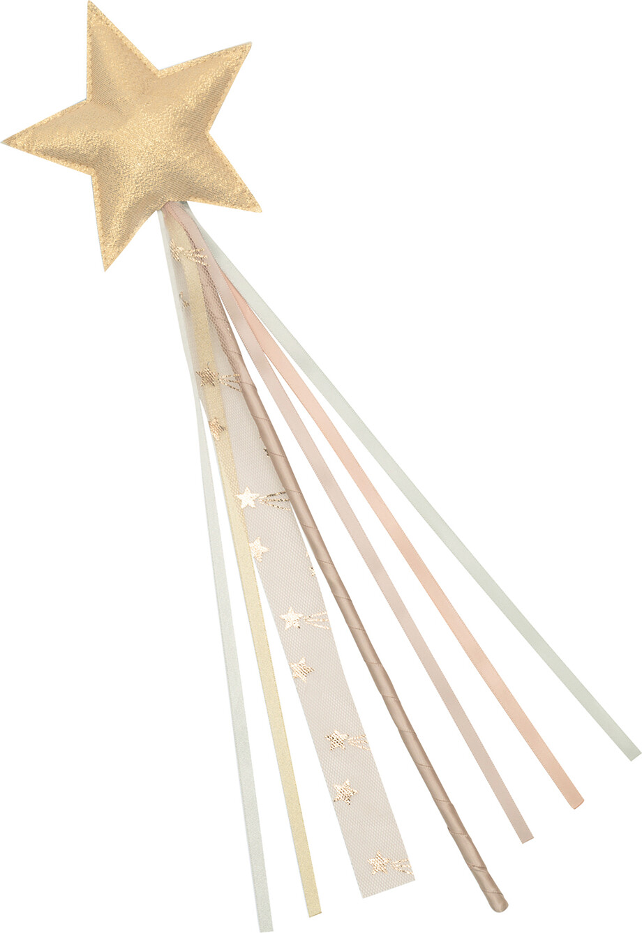 Tryllestav Med Stjerne - Gylden Tyl Satin Glimmer - Mimi Lula