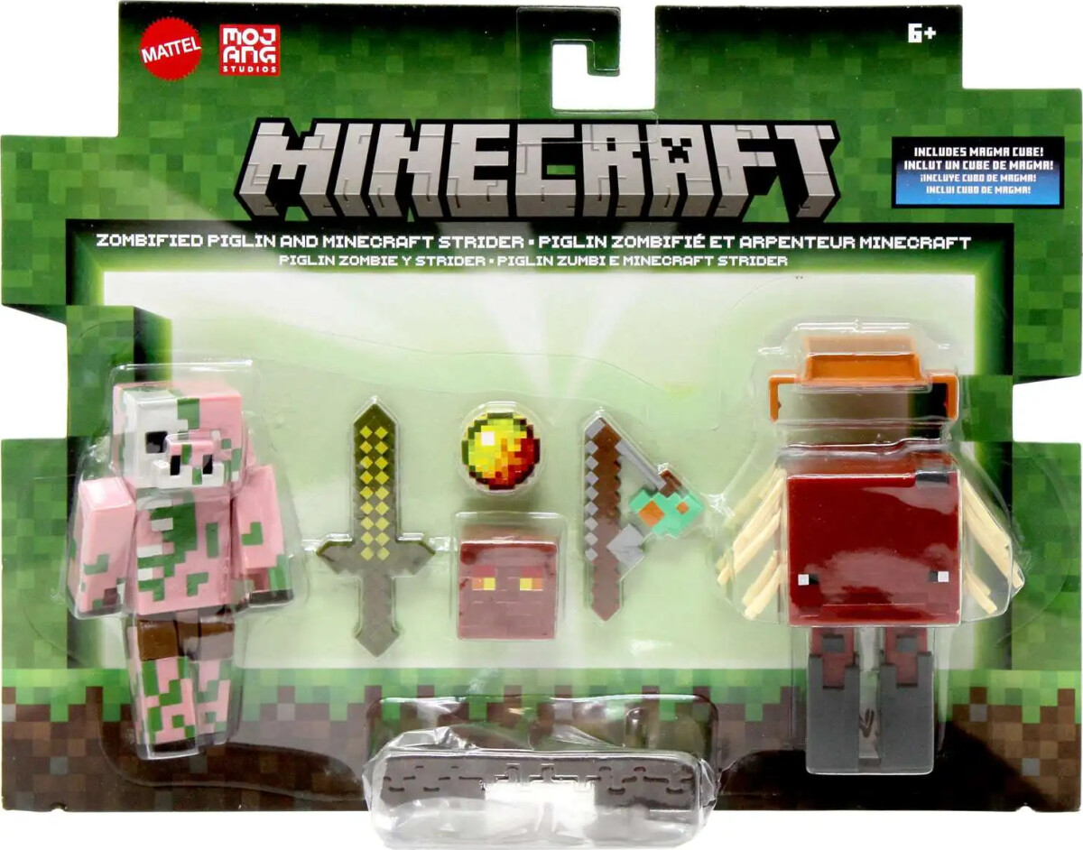 Minecraft - Figur Sæt - Zombificeret Piglin Og Strider - 2-Pak