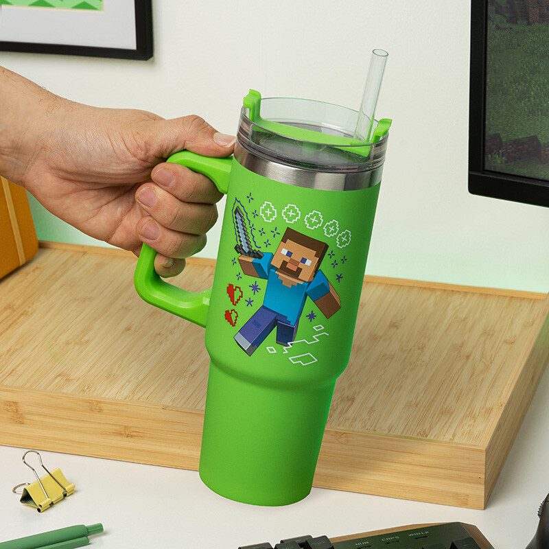 Minecraft Green 900Ml Multiway Travel Cup Straw
