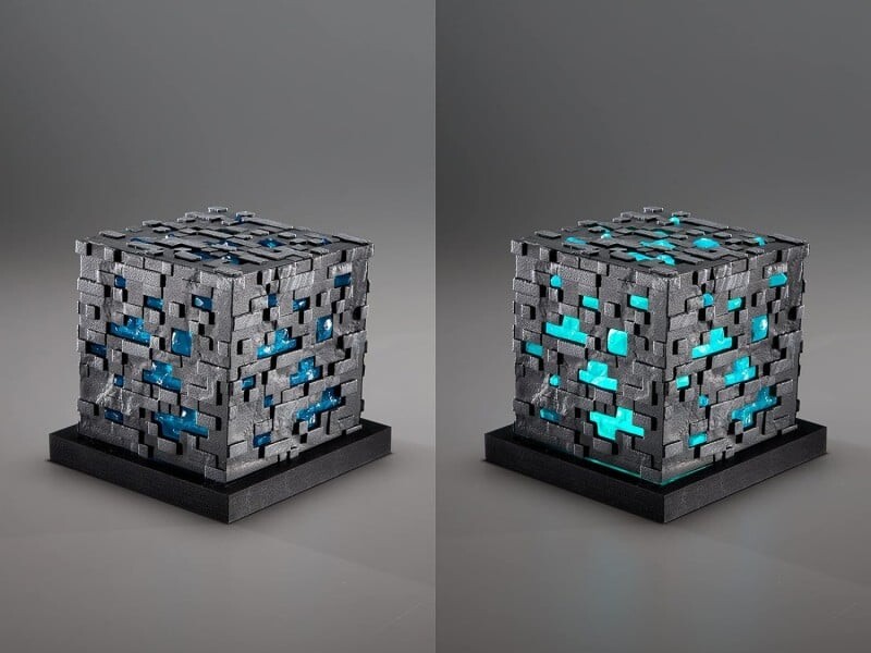 Minecraft - Lampe Til Børn - Lysende Diamond