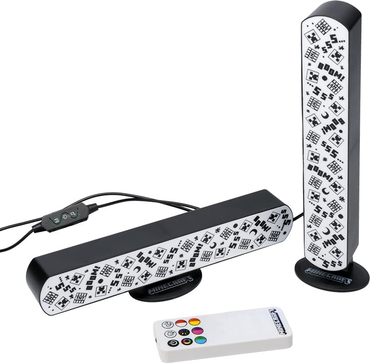 Minecraft - Light Bar - Lampe Til Børn - 2 Stk Med Fjernbetjening