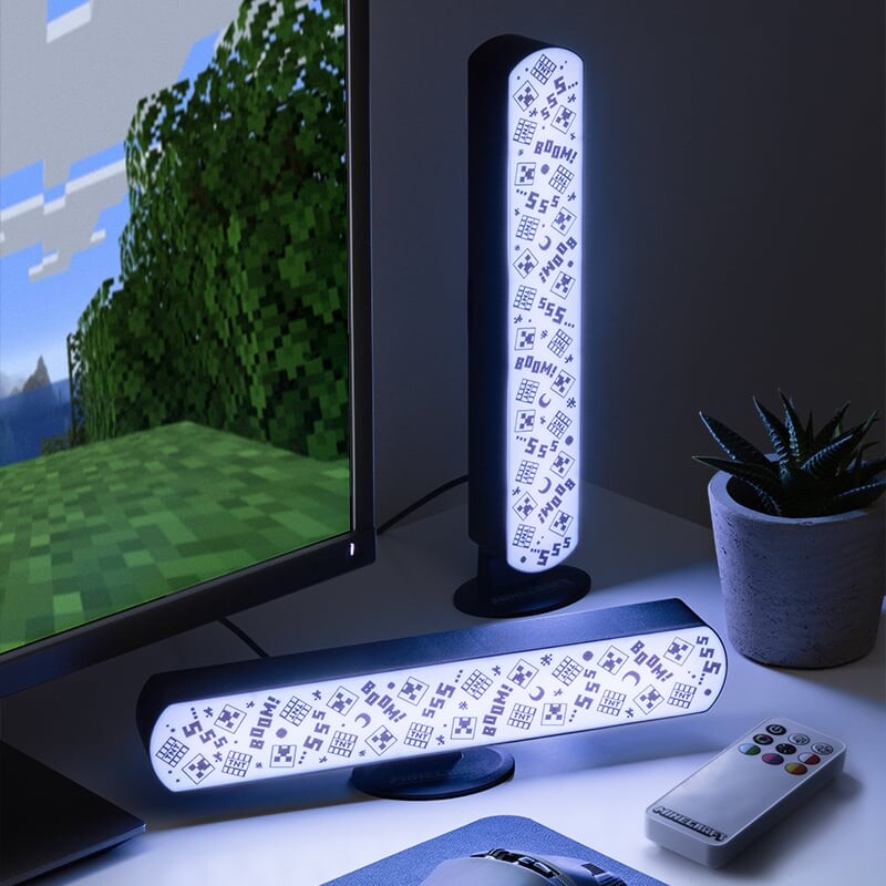 Minecraft - Light Bar - Lampe Til Børn - 2 Stk Med Fjernbetjening