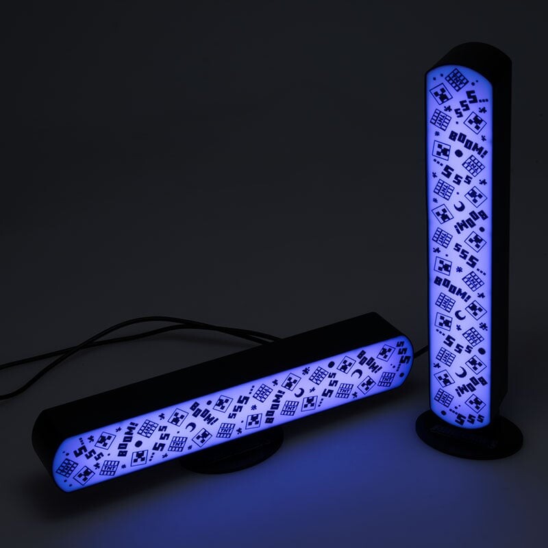 Minecraft - Light Bar - Lampe Til Børn - 2 Stk Med Fjernbetjening