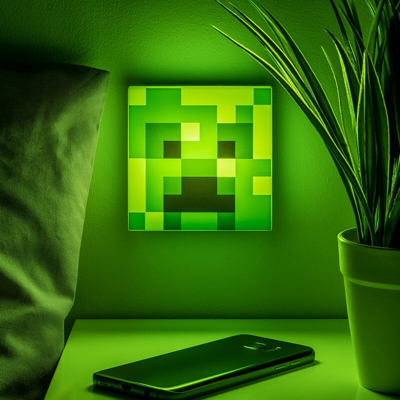 Minecraft - Natlampe Til Børn - Creeper