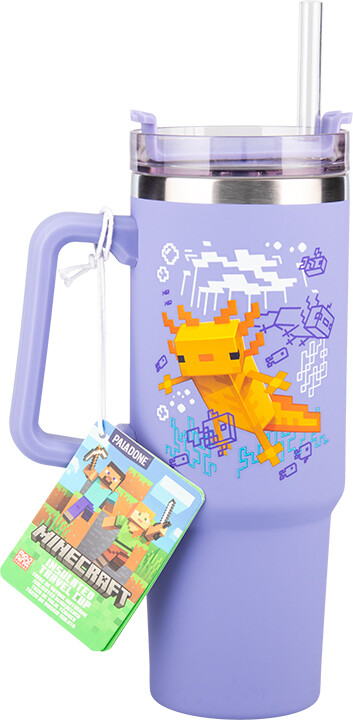 Minecraft Purple 900Ml Insulated Cup And Straw
