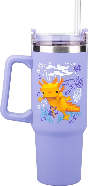 Minecraft Purple 900Ml Insulated Cup And Straw