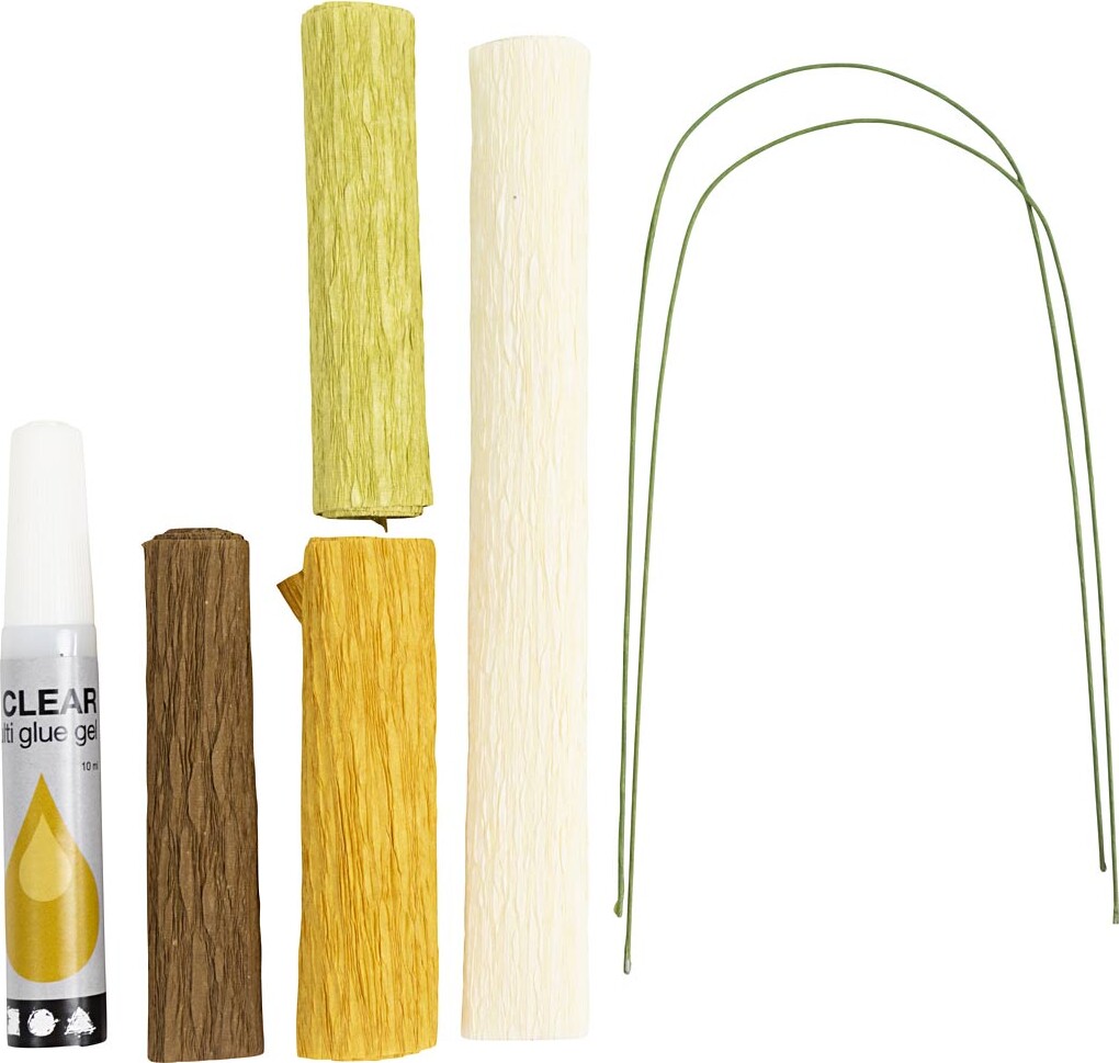 Mini Diy Kit Crepepapir - Magnoliagren - Strækcrepe 180 - 105 G