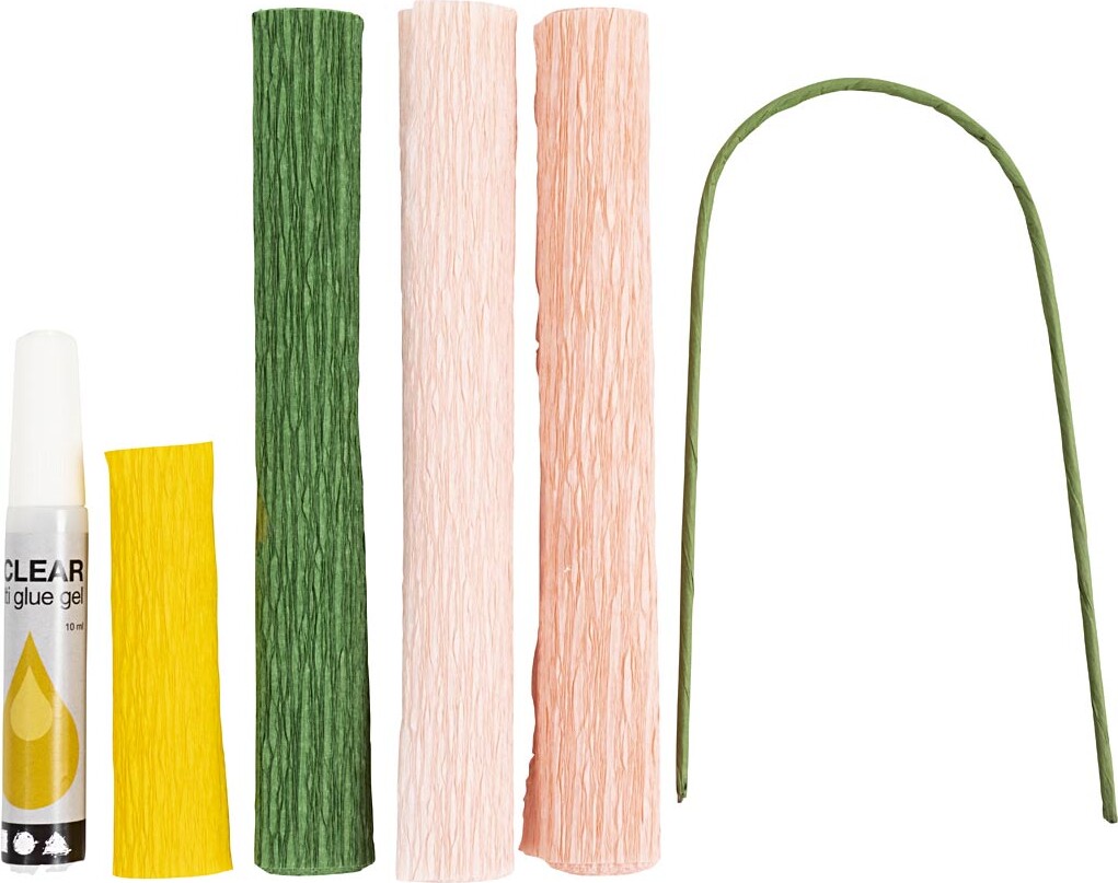 Mini Diy Kit Crepepapir - Pæon - Strækcrepe 180 - 105 G