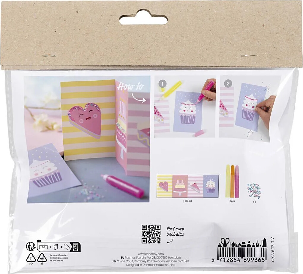 Mini Diy Kit Dekoration - Kager - Pastelgul - Pastellilla - Pastelpink