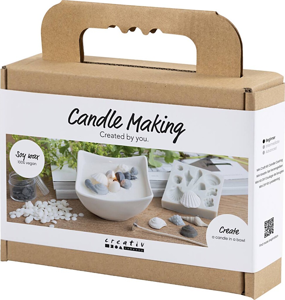 Mini Diy Kit Lysstøbning - Strandskaller - Grå - Off White