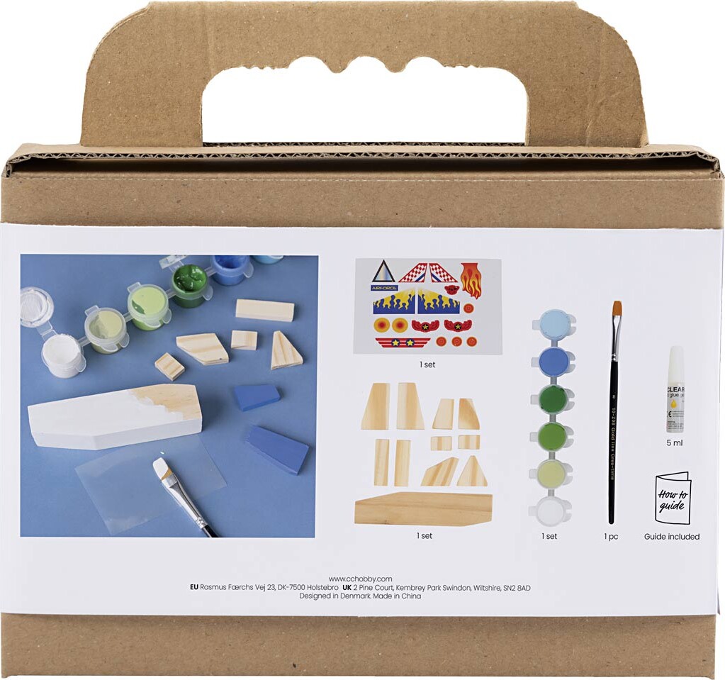 Mini Diy Kit - Flyvemaskine - Blågrøn Harmoni