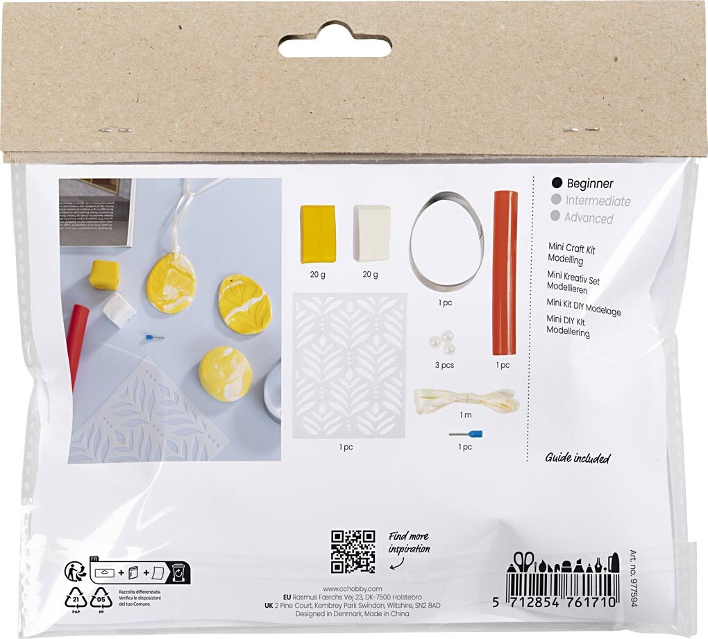 Mini Diy Kit Modellering - Æg - Lys Gul - Pastelfarver