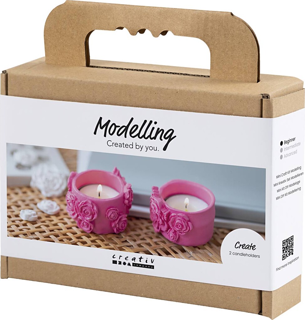 Mini Diy Kit Modellering - Fyrfadsstager - Pink