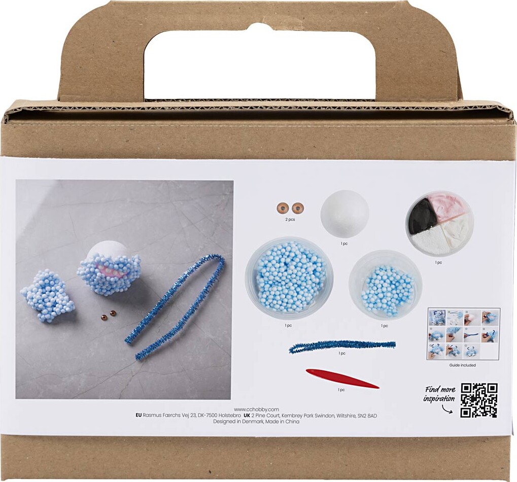 Mini Diy Kit - Silk Clay Og Foam Clay - Monster Bobby - Lys Blå