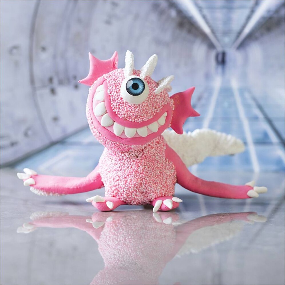Mini Diy Kit - Silk Clay Og Foam Clay - Monster Sally - Lys Pink