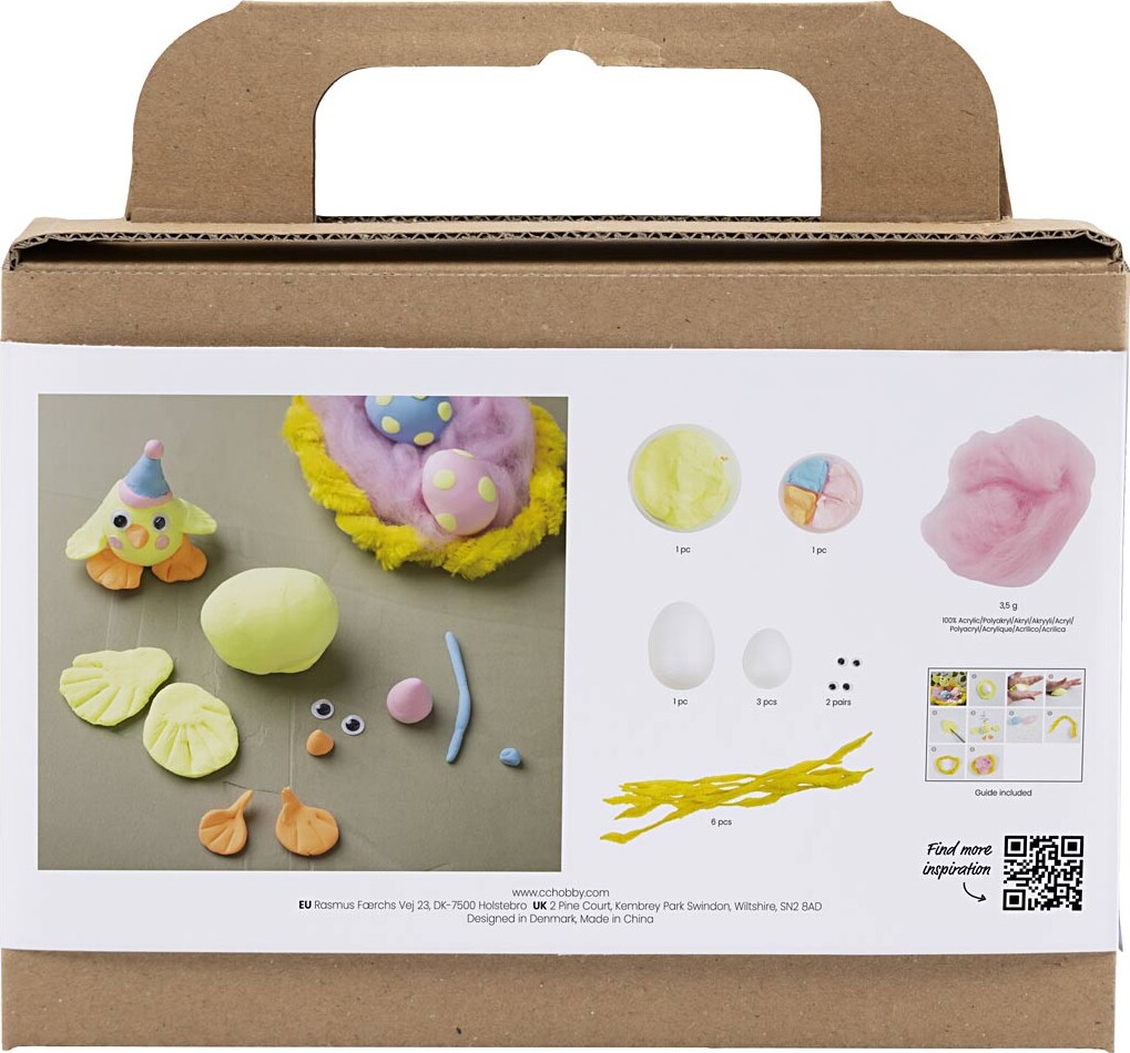 Mini Diy Kit Modellering - Påskefamilie - Lys Blå - Orange - Pastelpink -