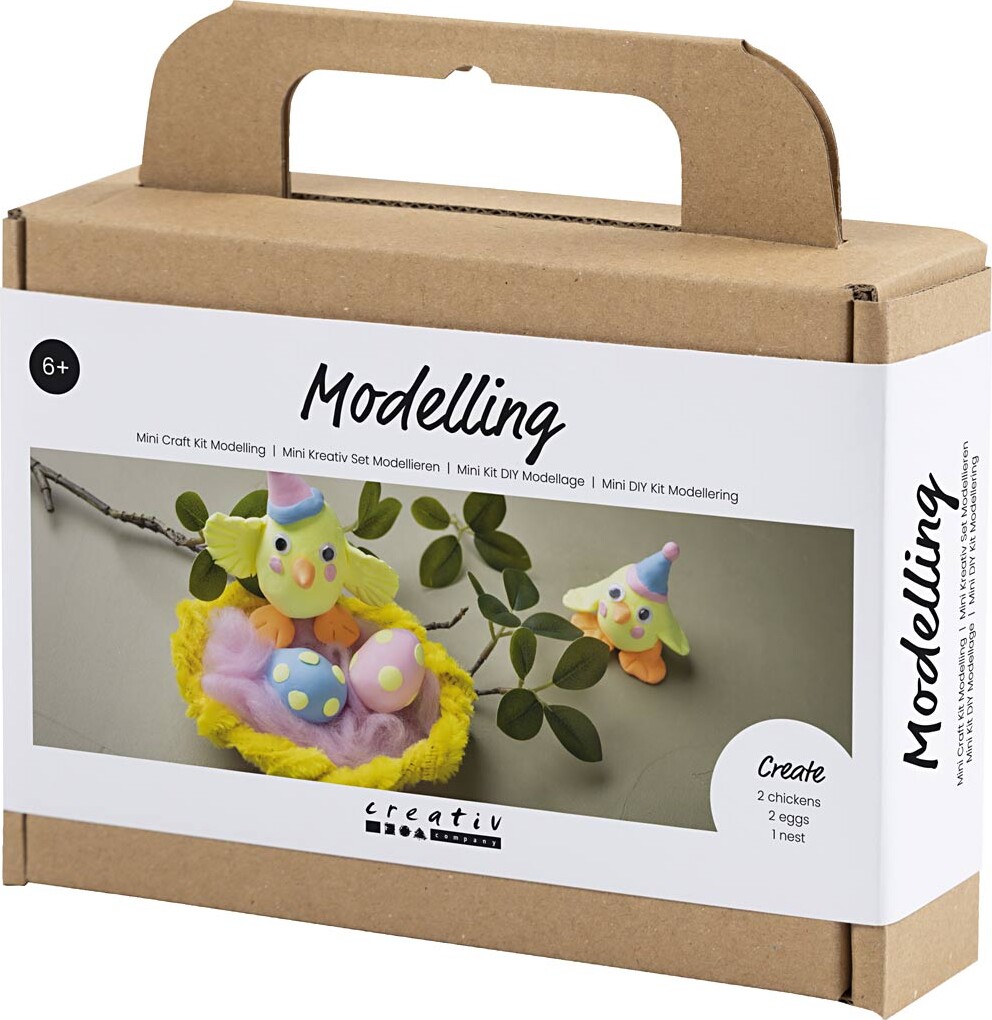 Mini Diy Kit Modellering - Påskefamilie - Lys Blå - Orange - Pastelpink -