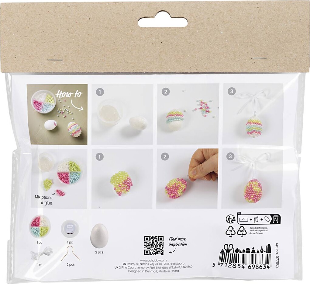Mini Diy Kit Modellering - Perleæg - Pastelfarver