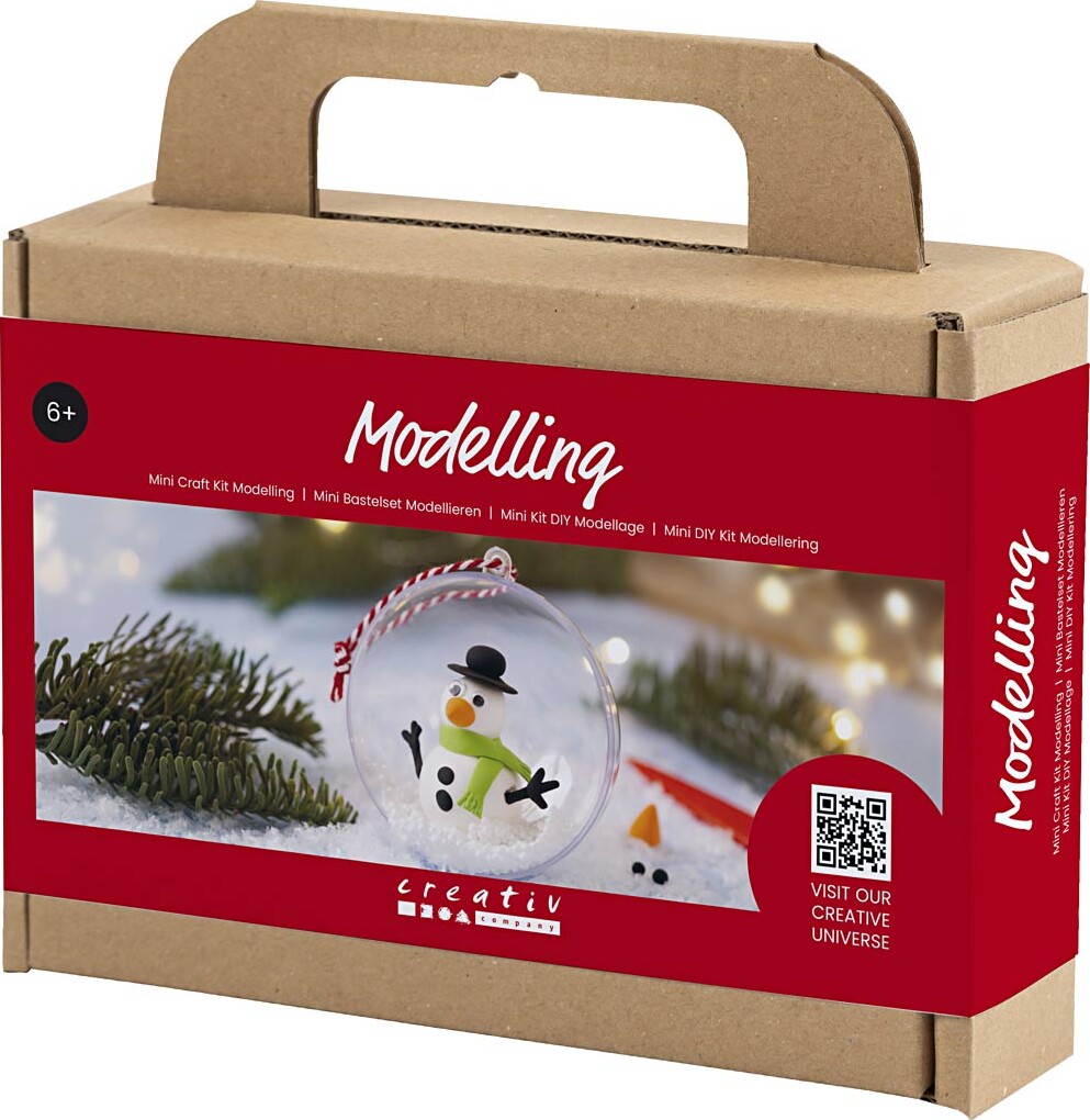 Diy Kit - Silk Clay Og Foam Clay - Julekugle Med Snemand