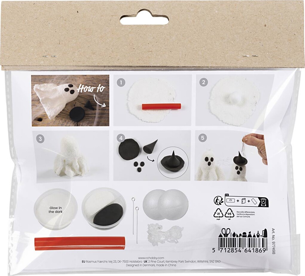 Silk Clay Figur - Mini Diy Kit - Modellering - Spøgelse