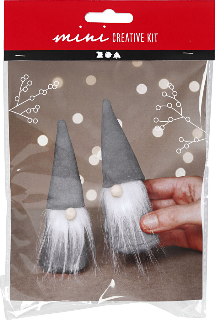 Mini Diy Kit - Næsenisser - H 12 Cm - Grå