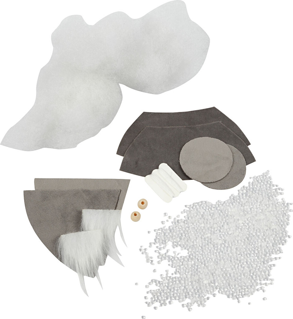 Mini Diy Kit - Næsenisser - H 12 Cm - Grå