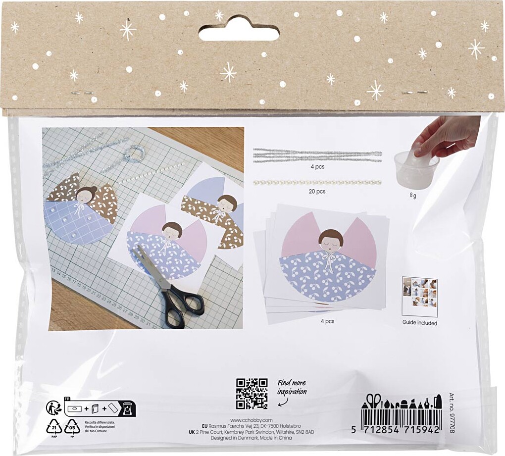 Mini Diy Kit Papirpynt - Engle - Assorterede Farver - 1Pk