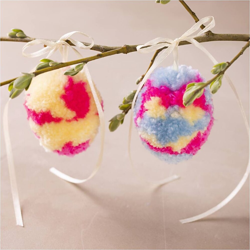 Mini Diy Kit Pompon - Æg - Colorful
