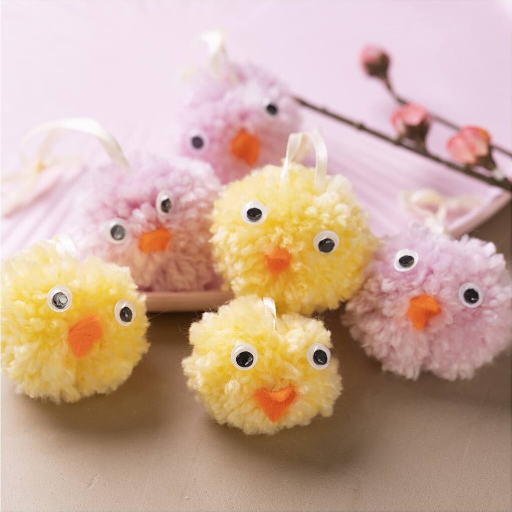 Mini Diy Kit Pompon - Kyllinger - Assorterede Farver