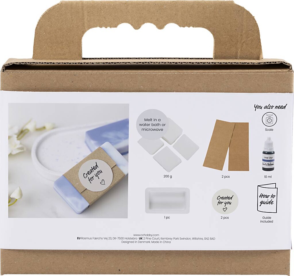 Mini Diy Kit Sæbefremstilling - Firkant - Lys Lilla